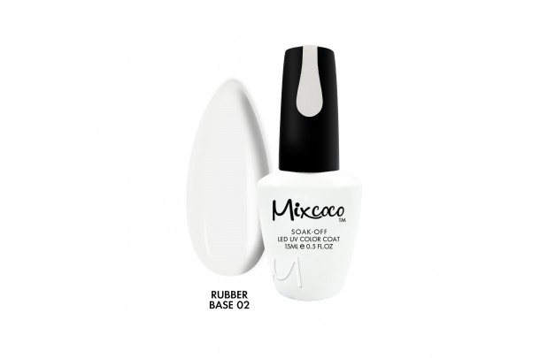 RUBBER BASE 02 MILKY WHITE (ΒΑΣΗ ΚΑΟΥΤΣΟΥΚ) MIXCOCO 15ML
