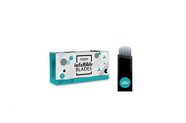 Σχήμα U 0.25 blades (βελόνες) για microblading EVERLASTING BROWS