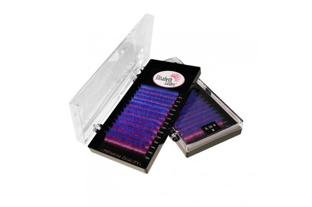 Two Tone Mix Purple Βlue 8 Μήκη Mix, Πάχος 0.10mm, Καμπυλότητα D